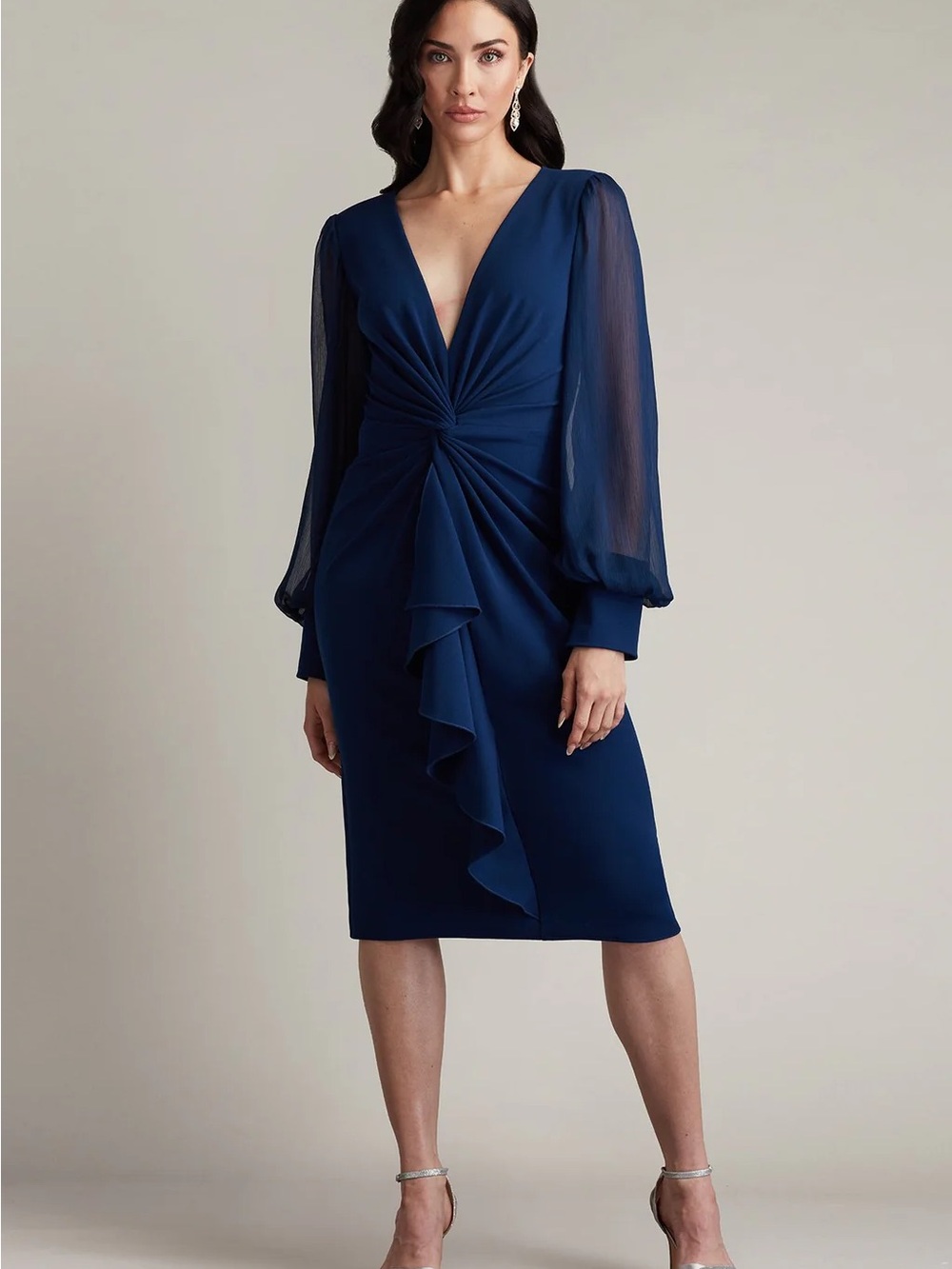 14. Tadashi Shoji • NWT $793 Tyra Twist-Drape Dress ptp 16-19”